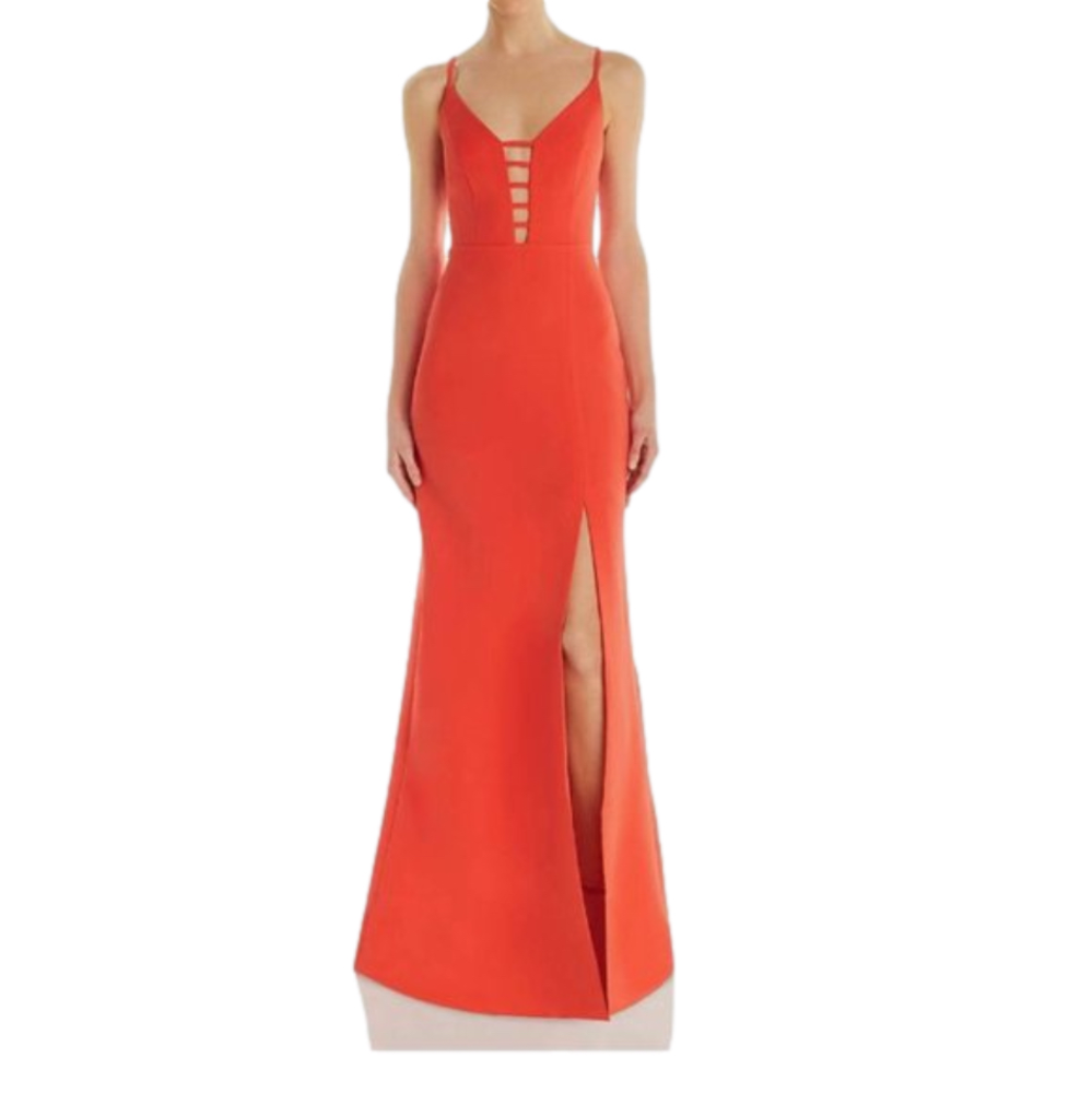 BCBGMAXAZRIA Women's Strappy Caged Gown Size-4 NWT